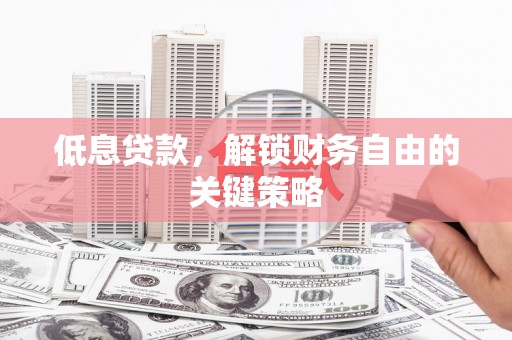 龙亭低息贷款，解锁财务自由的关键策略