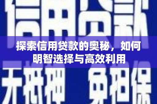 龙亭探索信用贷款的奥秘，如何明智选择与高效利用